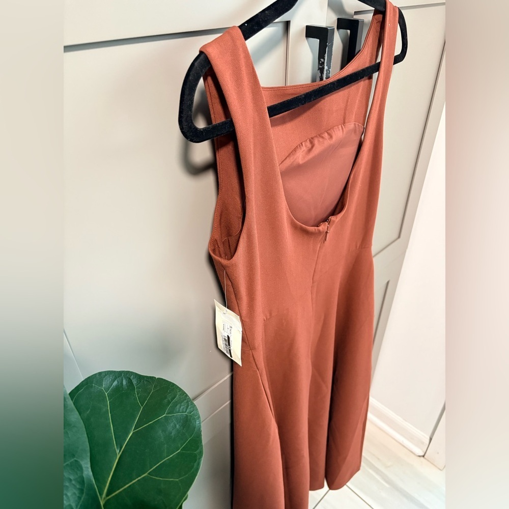 NWT | Sleeveless Tailored Midi Dress w/ Pockets | A New Day Mocha Brown | S - Picture 13 of 16